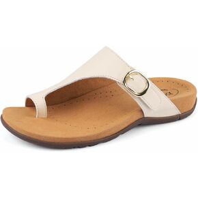 صندل BCSTUDIO نسائي لتقويم العظام فليب فلوب مع دعم قوس مريح لتقويم العظام في الصيف للمشي كاجوال أنيق من الجلد صندل مسطح للنساء in Kuwait