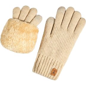Winter Gloves Women for Cold Weather Touchscreen with Thermal Fleece Lined Warm Knit Ladies in Saudi Arabia