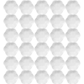 30 قطعة من طبق الحلقات، صينية حلية اللوتس من السيراميك الأبيض مقاس 4.5 بوصة هدية لوصيفة العروس، حامل مجوهرات صغير in Kuwait