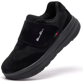 أحذية SILENTCARE لمرضى السكري للرجال ذات عرض واسع سهلة الارتداء للأقدام المتورمة، أحذية مشي قابلة للتعديل لكبار السن لتخفيف آلام القدم والاعتلال العصبي in Kuwait