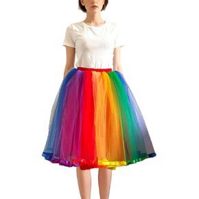Womens Skirts Tutu Colorful Tulle Skirts Halloween Costumes Tutu Layered Tulle Dress in Saudi Arabia