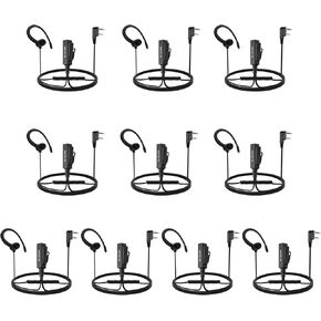 Retevis G Shape Walkie Talkie Earpiece with Mic, Big PTT RT22 RT68 H-777S RT22S RB68,Compatible with Baofeng BF-888S Arcshell pxton Walkie Talkie, 2 Pin 2 Way Radio Earpiece(10 Pack) in Kuwait