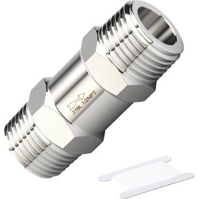 1 قطعة 316L الفولاذ المقاوم للصدأ صمام فحص باتجاه واحد، 1/2 "NPT ذكر x 1/2" NPT ذكر المواضيع ضاغط الهواء صمام الاختيار منع التدفق الخلفي in Kuwait