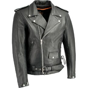 سترة جلدية للرجال بنمط شرطة المدرسة القديمة للدراجات النارية الكلاسيكية على طراز الشرطة in Kuwait