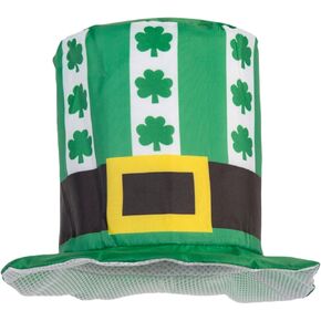 St.Patrick's Day Shamrock Clover Hat,Irish Green Top Hat,Costume Accessories Leprechaun Hat For Men Women (Green Hat A) in Kuwait