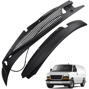 Windshield Wiper Cowl Cover Panel Grille Compatible with Chevrolet Chervy Express GMC Savana 1500 2500 3500 1996-2001 2002 2003 2004 2005 2006 2007 2008 2009 2010 2011 2012 2013 2014 2015 2016 2017 in Kuwait