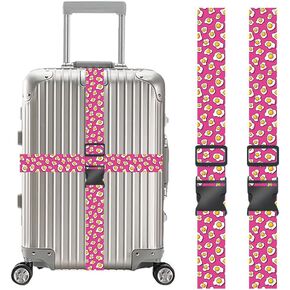 2 Pack Luggage Straps for Suitcases Adjustable Travel Bag Belts Polyester Baggage Straps with Buckle Closure Fried Egg Pattern Luggage Belts for Travel and Carry On Suitcases in Kuwait