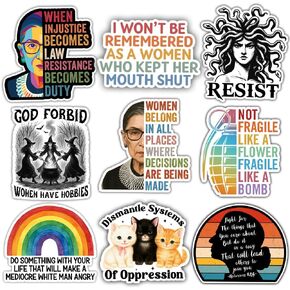 [9 قطع 3 بوصات] ملصق نسائي قوي، ملصقات اقتباسات نسائية، اقتباس RBG، هدية نسوية للعدالة الاجتماعية، ديكور للهاتف بهلوان زجاجة مياه لسيارة شاحنة مركبة من الفينيل in Kuwait