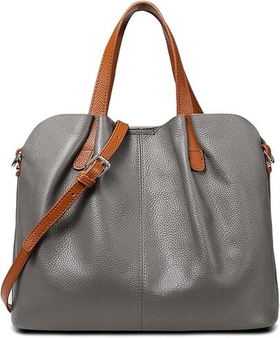 Genuine Leather Tote Bag for Women, Detachable Pouch Satchel Handbag, Work Travel Shoulder Crossbody Handbag in Saudi Arabia