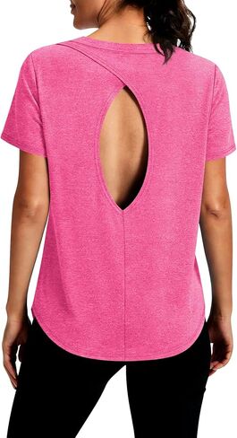 Alaroo ملابس علوية للتمرين مفتوحة الظهر للنساء بأكمام قصيرة ملابس يوجا بيلاتيس قمصان رياضية للصالة الرياضية ملابس لياقة بدنية صيف 2026 in Kuwait