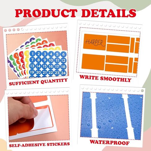 18 Sheets Classroom Laptop Labels-Chromebook Color Coding Stickers with Round & Rectangular Styles,Paper Cable Label Chromebook Labels to Write for Teacher Classroom Computer Management (6 Color) in Saudi Arabia
