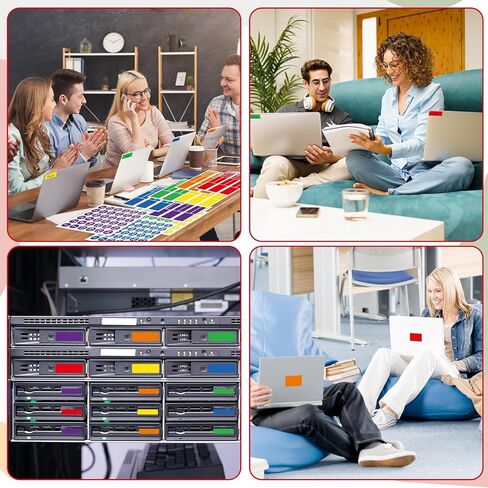18 Sheets Classroom Laptop Labels-Chromebook Color Coding Stickers with Round & Rectangular Styles,Paper Cable Label Chromebook Labels to Write for Teacher Classroom Computer Management (6 Color) in Saudi Arabia