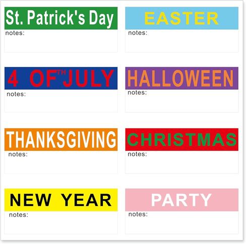 ملصقات مرمزة بألوان العطلات - عبوات متعددة - 40 قطعة من ملصقات تخزين الديكور الموسمي لعيد الميلاد والهالوين وعيد الفصح - ملصقات للمنزل والمكتب وتنظيم الفصول الدراسية، ومستلزمات النقل in Kuwait