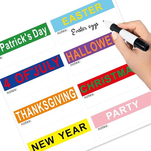 ملصقات مرمزة بألوان العطلات - عبوات متعددة - 40 قطعة من ملصقات تخزين الديكور الموسمي لعيد الميلاد والهالوين وعيد الفصح - ملصقات للمنزل والمكتب وتنظيم الفصول الدراسية، ومستلزمات النقل in Kuwait