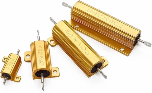 1PCS RX24 gold aluminum shell resistor 10 cooling 25/50/100 W high power 0.1/4/5/8/10/20R/500ohm(100W,鹿) in Saudi Arabia