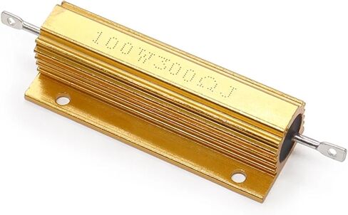 1PCS RX24 gold aluminum shell resistor 10 cooling 25/50/100 W high power 0.1/4/5/8/10/20R/500ohm(100W,鹿) in Saudi Arabia