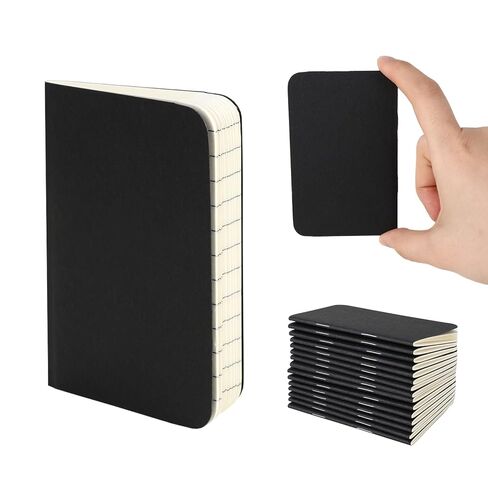 15 Pcs Pocket Notebook, Mini Composition Notebooks, Small Notepad 2.5" x 4", Softcover Kraft Paper Journal for Women Men Author Traveler, Blank Style Note Pads for Work Business Travel Writing (Black-Blank) in Saudi Arabia