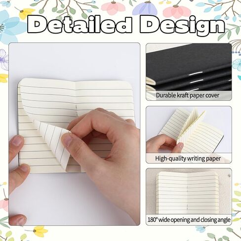 15 Pcs Pocket Notebook, Mini Composition Notebooks, Small Notepad 2.5" x 4", Softcover Kraft Paper Journal for Women Men Author Traveler, Blank Style Note Pads for Work Business Travel Writing (Black-Blank) in Saudi Arabia