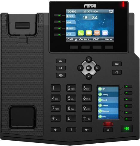 هاتف Fanvil X5U V2 IP مع شاشة ملونة 3.5 بوصة، صوت عالي الدقة، منافذ جيجابت مزدوجة، PoE، 16 خط SIP، هاتف مكتب VoIP احترافي للمكتب ومركز الاتصال والاتصالات التجارية in Saudi Arabia