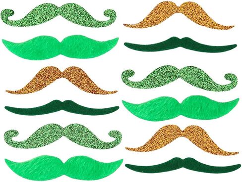 Fake Mustaches, Self Adhesive Novelty Beard Fiesta Masquerade Costume Accessories for St. Patrick's Day Party Supplies in Saudi Arabia