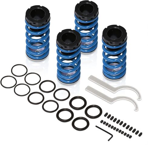 AJP Distributors Height Adjustable Suspension Lowering Springs Coilover Scaled Sleeves Kit Blue Compatible/Replacement For Jetta Golf GTI MK3 1993 1994 1995 1996 1997 1998 1999 93 94 95 96 97 98 99 in Saudi Arabia