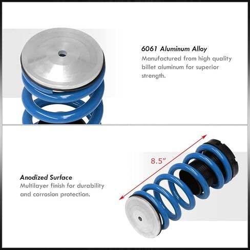AJP Distributors Height Adjustable Suspension Lowering Springs Coilover Scaled Sleeves Kit Blue Compatible/Replacement For Jetta Golf GTI MK3 1993 1994 1995 1996 1997 1998 1999 93 94 95 96 97 98 99 in Saudi Arabia