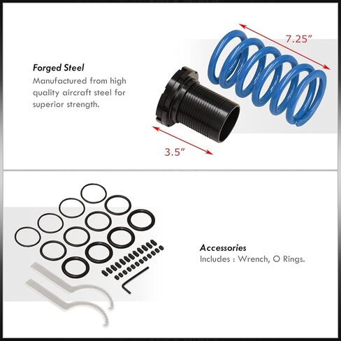 AJP Distributors Height Adjustable Suspension Lowering Springs Coilover Scaled Sleeves Kit Blue Compatible/Replacement For Jetta Golf GTI MK3 1993 1994 1995 1996 1997 1998 1999 93 94 95 96 97 98 99 in Saudi Arabia