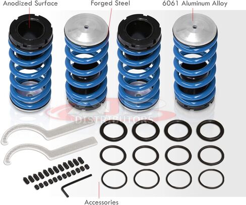 AJP Distributors Height Adjustable Suspension Lowering Springs Coilover Scaled Sleeves Kit Blue Compatible/Replacement For Jetta Golf GTI MK3 1993 1994 1995 1996 1997 1998 1999 93 94 95 96 97 98 99 in Saudi Arabia