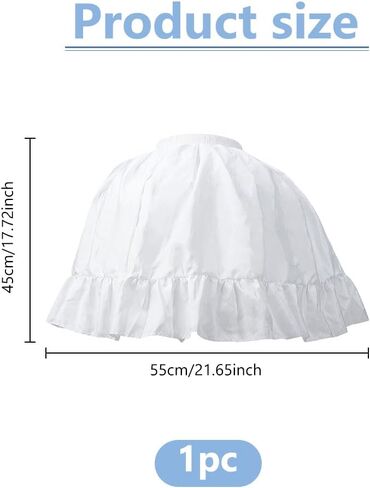 DICOSMETIC Women’s Petticoat Skirts White Short Petticoat Skirt Women Crinoline Petticoat Cotton Elastic Waist Petticoats 45cm Short Underskirt for Lolita and Tutu Skirts in Saudi Arabia