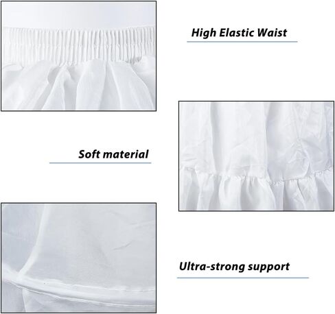 DICOSMETIC Women’s Petticoat Skirts White Short Petticoat Skirt Women Crinoline Petticoat Cotton Elastic Waist Petticoats 45cm Short Underskirt for Lolita and Tutu Skirts in Saudi Arabia