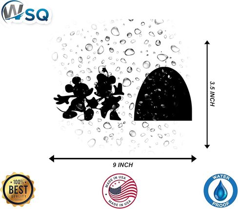 ملصق لاصق من الفينيل بفتحة الماوس من WSQ مكون من قطعتين لتزيين الحائط وغرفة الأطفال وديكور غرفة الأطفال والفصل الدراسي وديكور Mik Mouse | الحجم 9.75 × 4 بوصة | 2-حزمة in Saudi Arabia