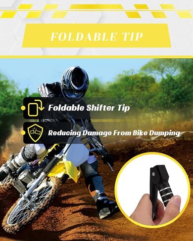DR-Z125 Gear Shifter Shift Lever With Link Arm CNC Aluminum Folding Lever for DR-Z125/125L 2003-2024, Knight Black in Saudi Arabia