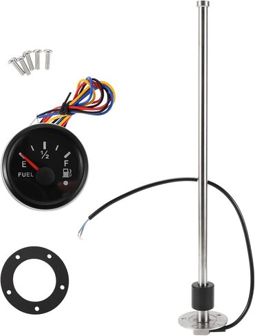 1set Fuel Sending Unit and Gauge Kit 16.73" Length Boat Fuel Sending Unit Marine Fuel Sender Unit Black Silver Tone Metal 0-190 Ohm in Saudi Arabia