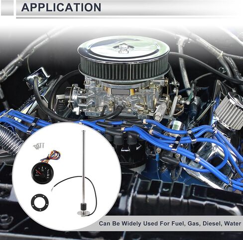 1set Fuel Sending Unit and Gauge Kit 16.73" Length Boat Fuel Sending Unit Marine Fuel Sender Unit Black Silver Tone Metal 0-190 Ohm in Saudi Arabia