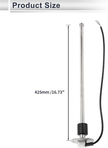 1set Fuel Sending Unit and Gauge Kit 16.73" Length Boat Fuel Sending Unit Marine Fuel Sender Unit Black Silver Tone Metal 0-190 Ohm in Saudi Arabia