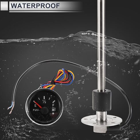 1set Fuel Sending Unit and Gauge Kit 16.73" Length Boat Fuel Sending Unit Marine Fuel Sender Unit Black Silver Tone Metal 0-190 Ohm in Saudi Arabia
