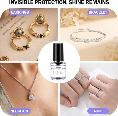 Jewelry Protective Coating,Jewelry Sealant, Clear Invisible Long-Lasting Protection Forms a Protective Barrier Between Skin and Metal Suitable for Earrings, Rings, and Bracelets in Kuwait