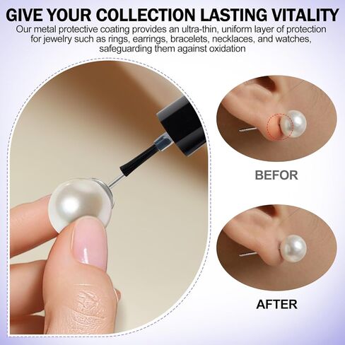 Jewelry Protective Coating,Jewelry Sealant, Clear Invisible Long-Lasting Protection Forms a Protective Barrier Between Skin and Metal Suitable for Earrings, Rings, and Bracelets in Kuwait