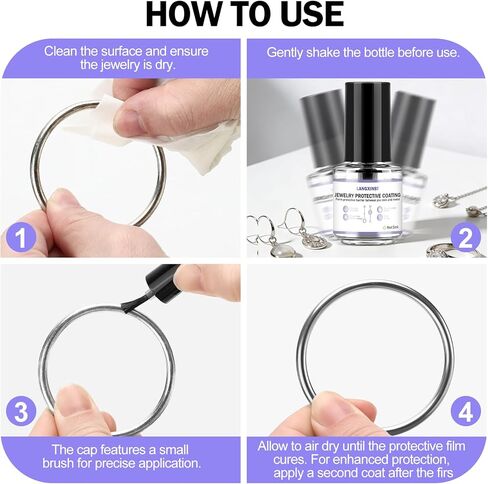 Jewelry Protective Coating,Jewelry Sealant, Clear Invisible Long-Lasting Protection Forms a Protective Barrier Between Skin and Metal Suitable for Earrings, Rings, and Bracelets in Kuwait