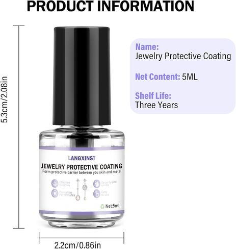 Jewelry Protective Coating,Jewelry Sealant, Clear Invisible Long-Lasting Protection Forms a Protective Barrier Between Skin and Metal Suitable for Earrings, Rings, and Bracelets in Kuwait