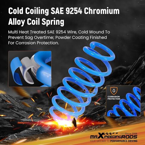 نوابض خفض maxpeedingrods لسيارة Toyota Camry FWD 2018-2024، SAE 9254 فولاذ ملفوف بارد 2.0 بوصة، نوابض ملفوفة منخفضة، أزرق in Kuwait
