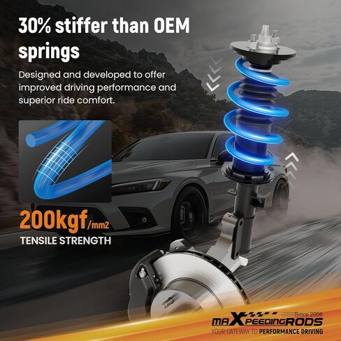 نوابض خفض maxpeedingrods لسيارة Toyota Camry FWD 2018-2024، SAE 9254 فولاذ ملفوف بارد 2.0 بوصة، نوابض ملفوفة منخفضة، أزرق in Kuwait