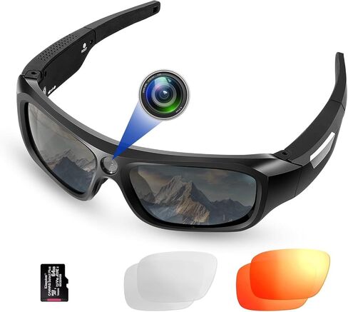 كاميرا فيديو FlyGift 4K 2160P FHD رياضية وأكشن، نظارات شمسية للكاميرا للرياضات الخارجية in Kuwait