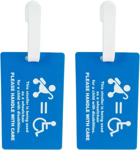 2 Pack Stroller as Wheelchair Tag – High Visibility Stroller Identification Tag with Removable Info Card & Cable Strap, Travel Priority Stroller Sign for Airports & Theme Parks in Saudi Arabia