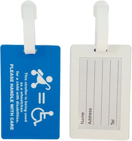 2 Pack Stroller as Wheelchair Tag – High Visibility Stroller Identification Tag with Removable Info Card & Cable Strap, Travel Priority Stroller Sign for Airports & Theme Parks in Saudi Arabia