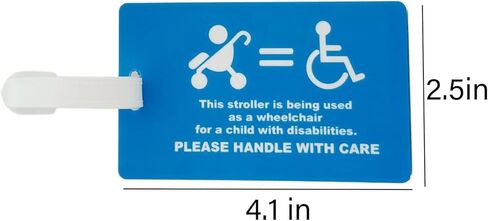 2 Pack Stroller as Wheelchair Tag – High Visibility Stroller Identification Tag with Removable Info Card & Cable Strap, Travel Priority Stroller Sign for Airports & Theme Parks in Saudi Arabia