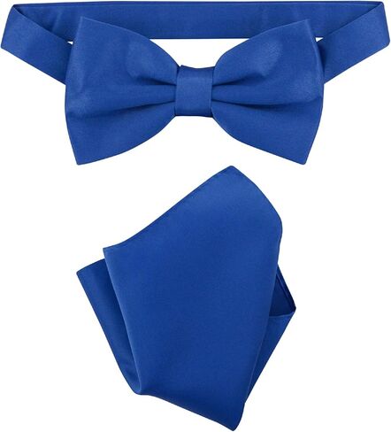 Vesuvio Napoli BowTie Solid Baby Blue Color Mens Bow Tie & Handkerchief in Saudi Arabia