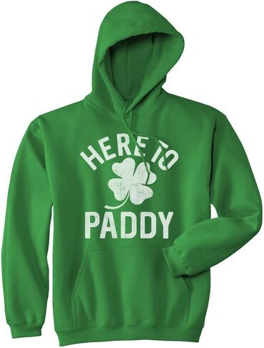 Crazy Dog T-Shirts Unisex Hoodie Here to Paddy Sweatshirt Funny St Saint Patricks Day Clover Shirt in Saudi Arabia