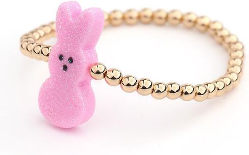 tenghong2021 3 Pcs Easter Acrylic Rabbit Bracelet Beaded Handmade Colorful Cartoon Gift Holiday Bracelets Jewelry Set in Saudi Arabia