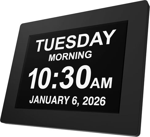 American Lifetime 【New 2024】 Dementia Clock Large Digital Clock for Seniors, Digital Clock Large Display with custom Alarms, Clock with Day & Date for Elderly, Large Number Digital Clock Black in Kuwait